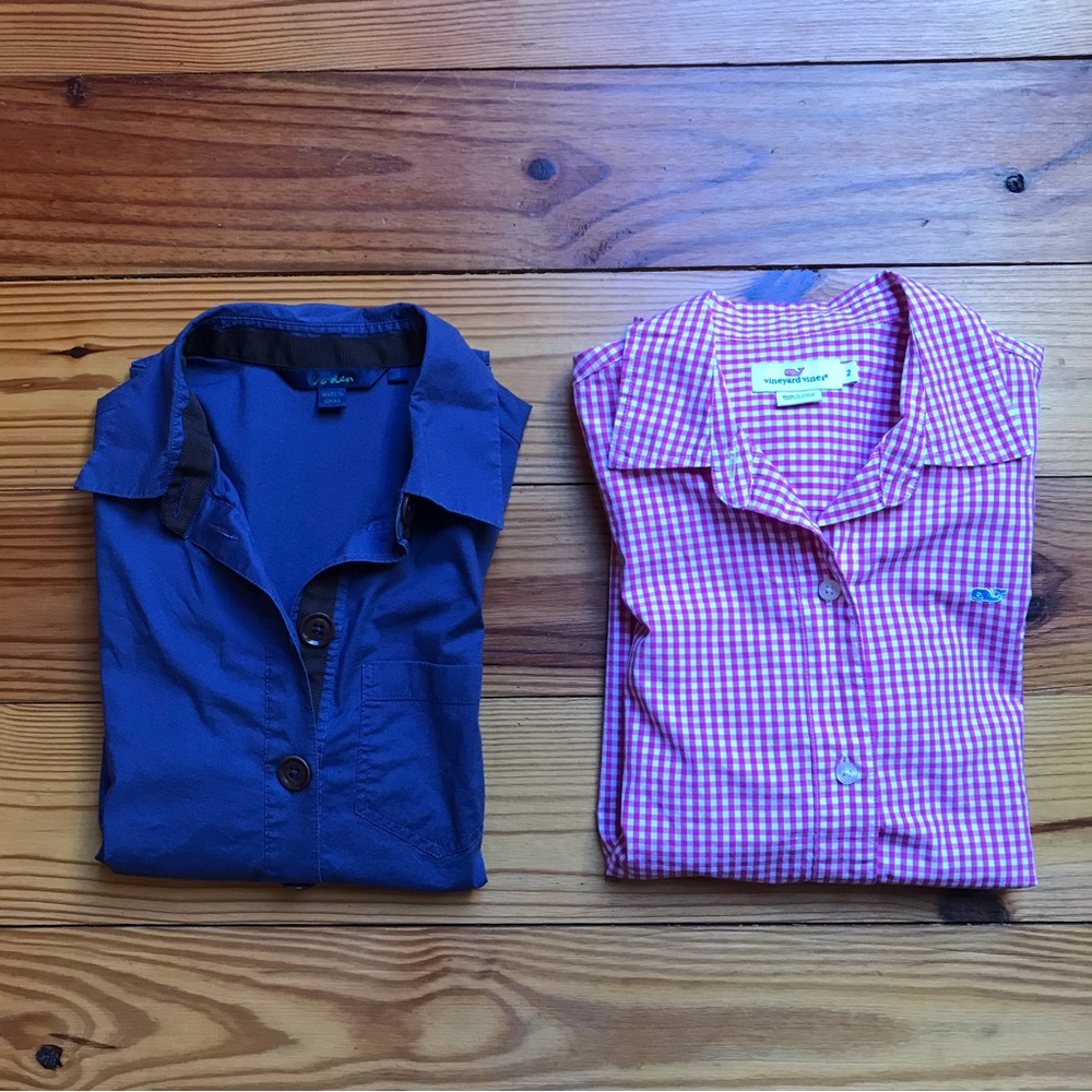 Bundle of Button Down Cotton Tops Vineyard Vines Boden, EUC, S 2